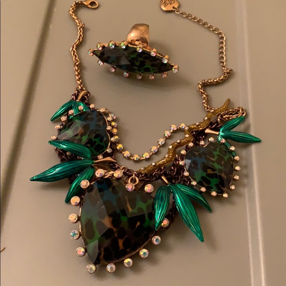 Betsey Johnson necklace and ring
